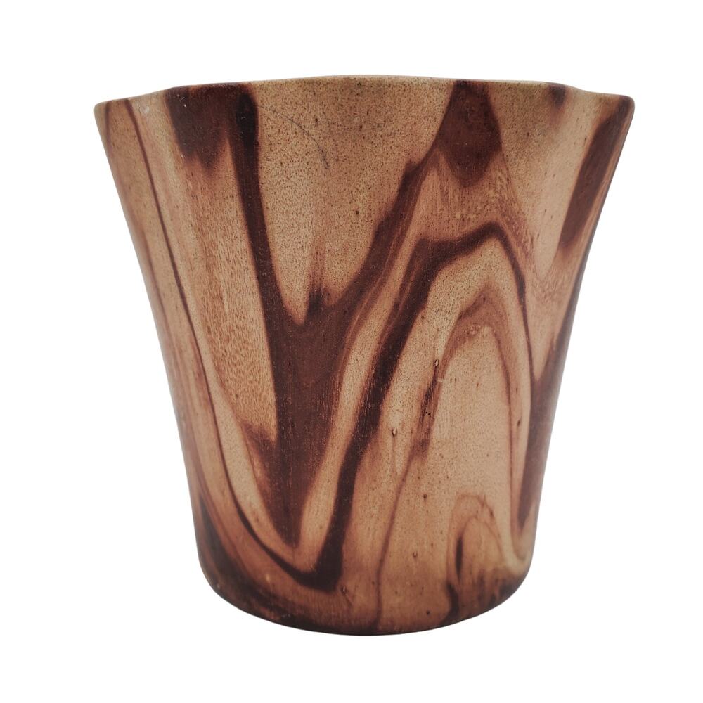Rocky Mountain Pottery Small Pot ROMCO Faux Wood Grain Swirl Succulent Planter